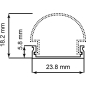 Профиль накладной для светодиодной ленты круглый FERON CAB283 2 м серебро (10302) - Фото 2