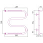 Полотенцесушитель водяной СТИЛЬЕ М-образный 500х500 1" с полкой (00014-5050) - Фото 3