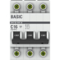 Автоматический выключатель EKF Basic ВА 47-29 3P 16А C 4,5кА (mcb4729-3-16C) - Фото 2