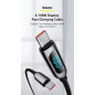 Кабель BASEUS Display Fast Charging USB to USB-C 1m Black (CASX020001) - Фото 4