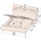 Кровать двуспальная ИНТЕРЛИНИЯ Quartz QZ-К160 с подъемным механизмом бетон/белый платинум 160х200 см - Фото 5