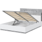 Кровать двуспальная ИНТЕРЛИНИЯ Quartz QZ-К160 с подъемным механизмом бетон/белый платинум 160х200 см - Фото 2