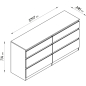 Комод NOVUS Кастор 6 ящиков 129,7х39,6х71,4 см белый (2.03.02.080.1) - Фото 6