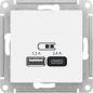 Розетка USB двойная скрытая SCHNEIDER ELECTRIC AtlasDesign лотос (ATN001339) - Фото 2