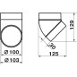 Угольник воздуховода для круглых каналов d100 мм ZERNBERG 121-45 (10190761) - Фото 3