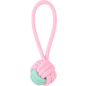 Игрушка для собак MR.KRANCH Мяч из каната на шнуре 15x5 см розовый/голубой (MKR001126)