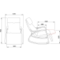 Кресло-качалка AKSHOME Smart ткань серый/белый (104984) - Фото 2