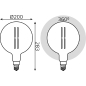 Лампа светодиодная филаментная Е27 GAUSS 6 Вт 4000К gray straight (154802205) - Фото 5