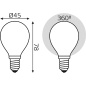 Лампа светодиодная филаментная E14 GAUSS Globe 5 Вт 4100K opal/milky (105201205) - Фото 6