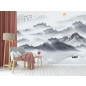 Фотообои флизелиновые ФАБРИКА ФРЕСОК Акварельная Япония и горы 300x265 см (173265) - Фото 8