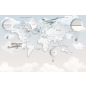 Фотообои флизелиновые ФАБРИКА ФРЕСОК Карта светлая с воздушными шарами 400x265 см (334265)