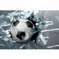 Фотообои флизелиновые ФАБРИКА ФРЕСОК Футбольный мяч разбивает стекло 150x100 см (711150)