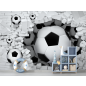 Фотообои флизелиновые ФАБРИКА ФРЕСОК Футбольные мячи из стены 400x270 см (724270) - Фото 5
