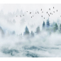 Фотообои флизелиновые ФАБРИКА ФРЕСОК Светлый туманный лес 300x265 см (12365)