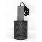 Подвесной светильник цилиндрический под лампу E27 с металлической сеткой, иск.камень, серый, IP20 (21407) - Фото 2