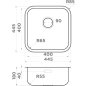 Мойка из нержавейки OMOIKIRI Omi 44-U/I-IN Quadro нержавеющая сталь (4993494) - Фото 2