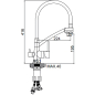 Смеситель для кухни графит LEDEME L4855U-12 - Фото 2