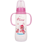 Бутылочка для кормления SUN DELIGHT со съемными ручками 240 мл розовый (31259)