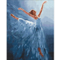 Алмазная вышивка WIZARDI Балерина в голубом 38х48 см (WD2343)