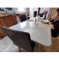 Стол кухонный DREWMIX Oslo 7 белый/бук 140-180x80x75 см (65567) - Фото 3