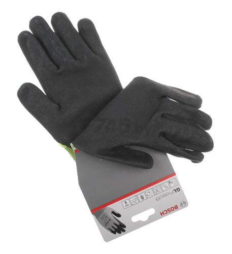 Перчатки акриловые с латексным неполным покрытием размер M BOSCH Cut Protection GL Protect 9 (2607990120) - Фото 3