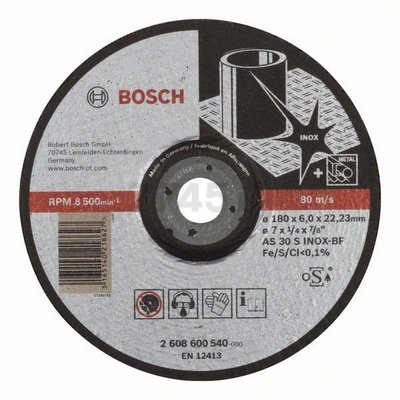 Круг зачистной 180х6x22,2 мм BOSCH Expert for Inox (2608600540)