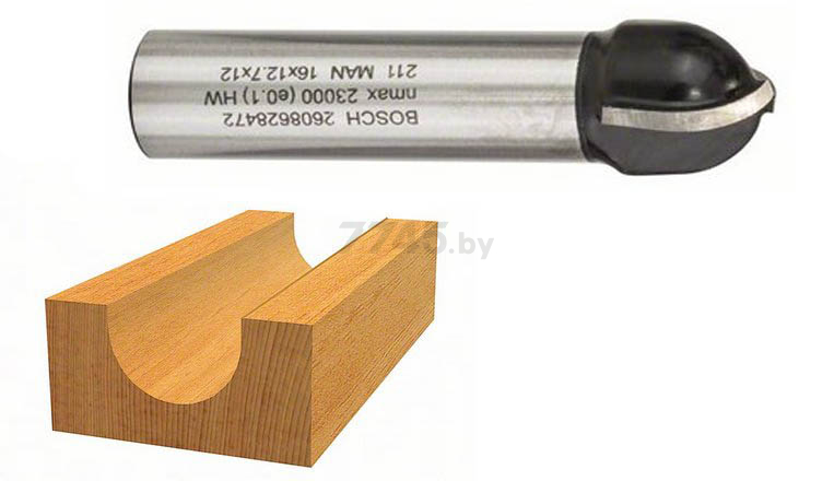 Фреза по дереву пазовая галтельная 16х12,7х54 мм BOSCH Standard for Wood (2608628472) - Фото 2