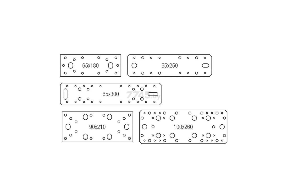 Пластина крепежная 65х180 мм KP белый цинк STARFIX (SMP-104365-1) - Фото 2