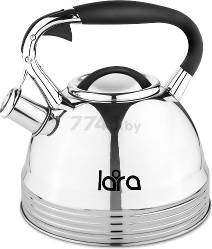 Чайник со свистком 3 л LARA LR00-67 серебристый зеркальный (30290)