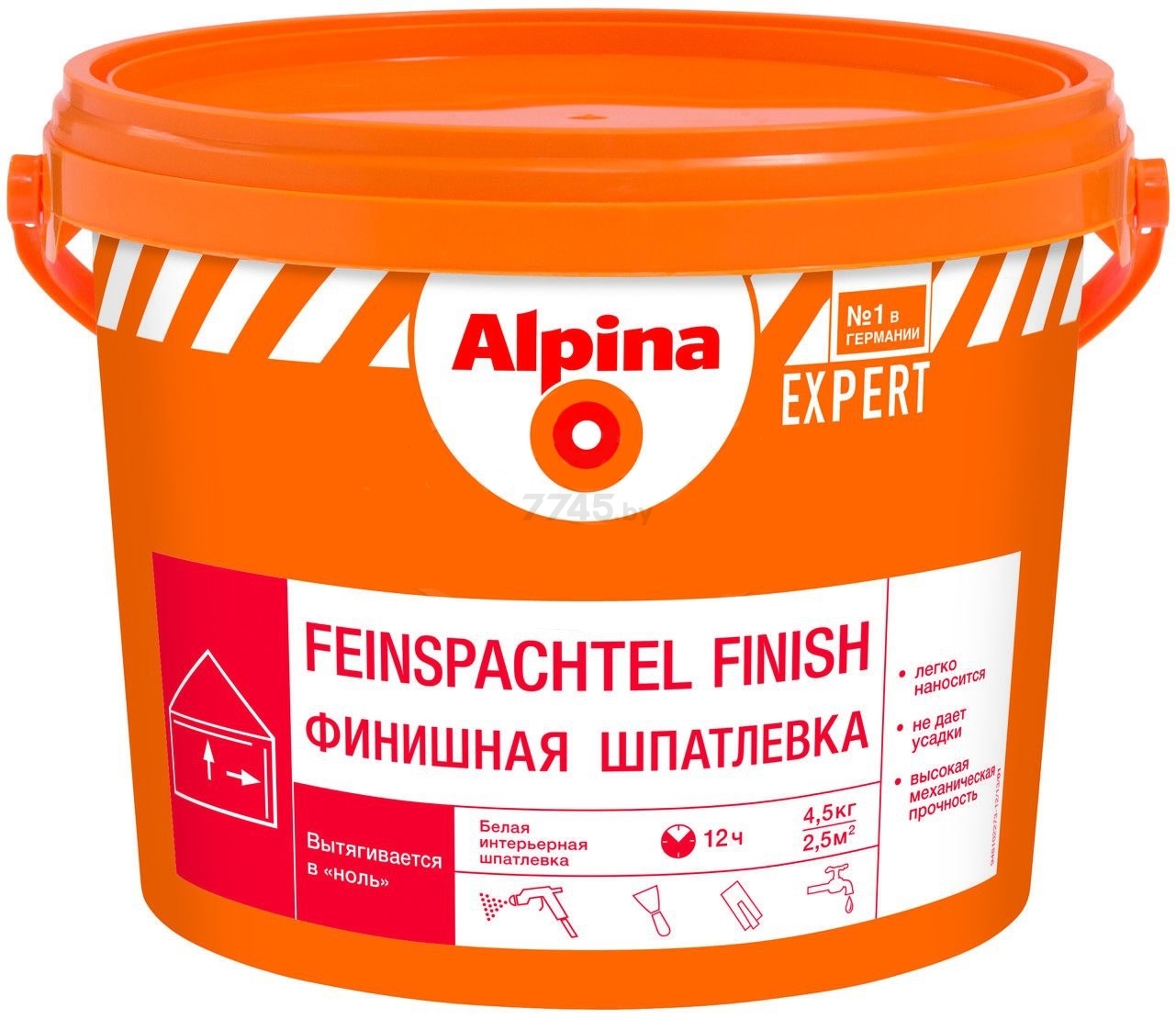 Шпатлевка полимерная финишная ALPINA Expert Feinspachtel Finish белая 4,5 кг