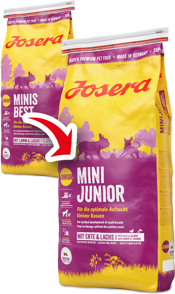 Сухой корм для собак JOSERA MiniJunior 0,9 кг (0901) (4032254745150) - Фото 2