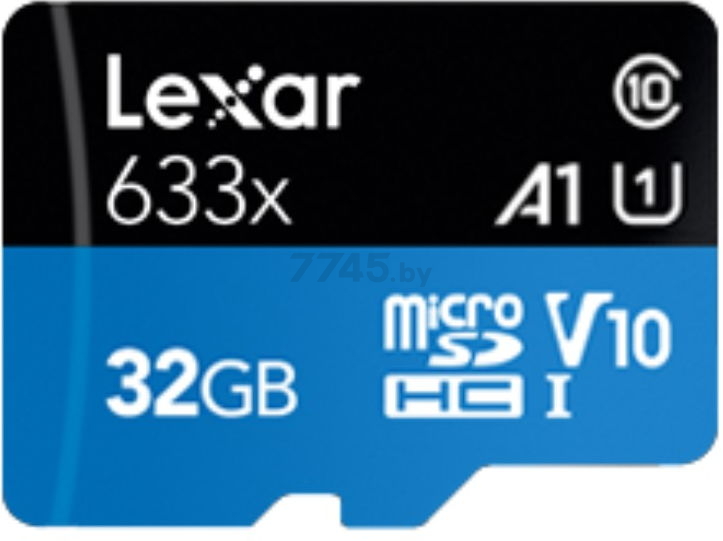 Карта памяти LEXAR MicroSDHC 32 Гб High-Performance 633x с адаптером SD (LSDMI32GBB633A)