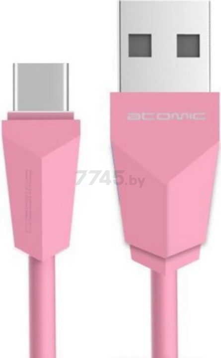 Кабель ATOMIC C-27t USB-C розовый