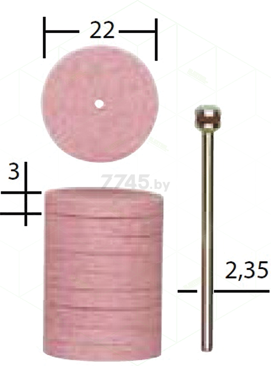 Диск шлифовальный для гравера 22 мм PROXXON 10 штук и держатель (28302) - Фото 2