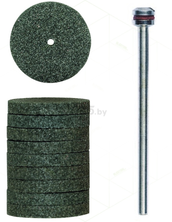 Диск шлифовальный для гравера 22 мм PROXXON 10 штук и держатель (28304)