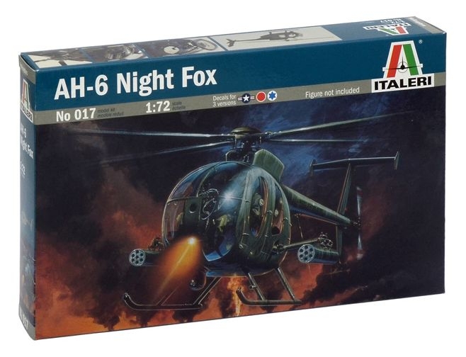 Сборная модель ITALERI Легкий многоцелевой вертолет AH-6 Night Fox 1:72 (017)