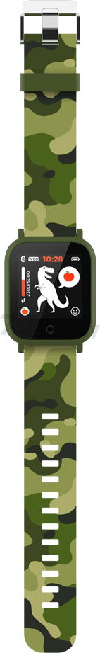 Умные часы детские CANYON MyDino KW-33 зеленый камуфляж - Фото 3
