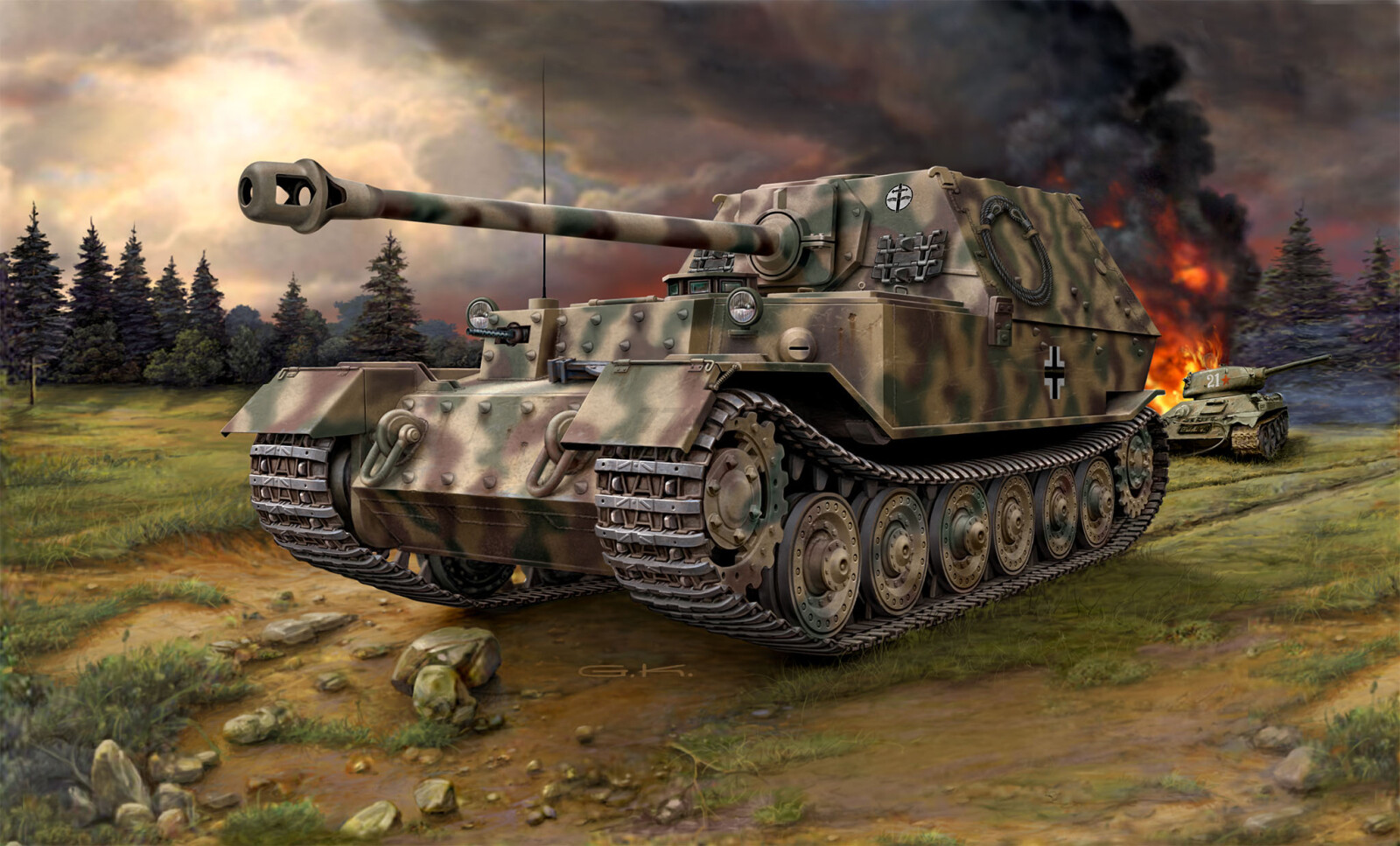 Сборная модель REVELL Немецкий истребитель танков Elefant 1:35 (3254) - Фото 7