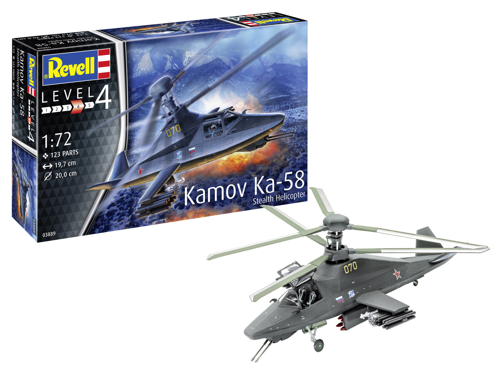 Сборная модель REVELL Одноместный ударный вертолет Kamov Ka-58 Stealth 1:72 (3889) - Фото 2