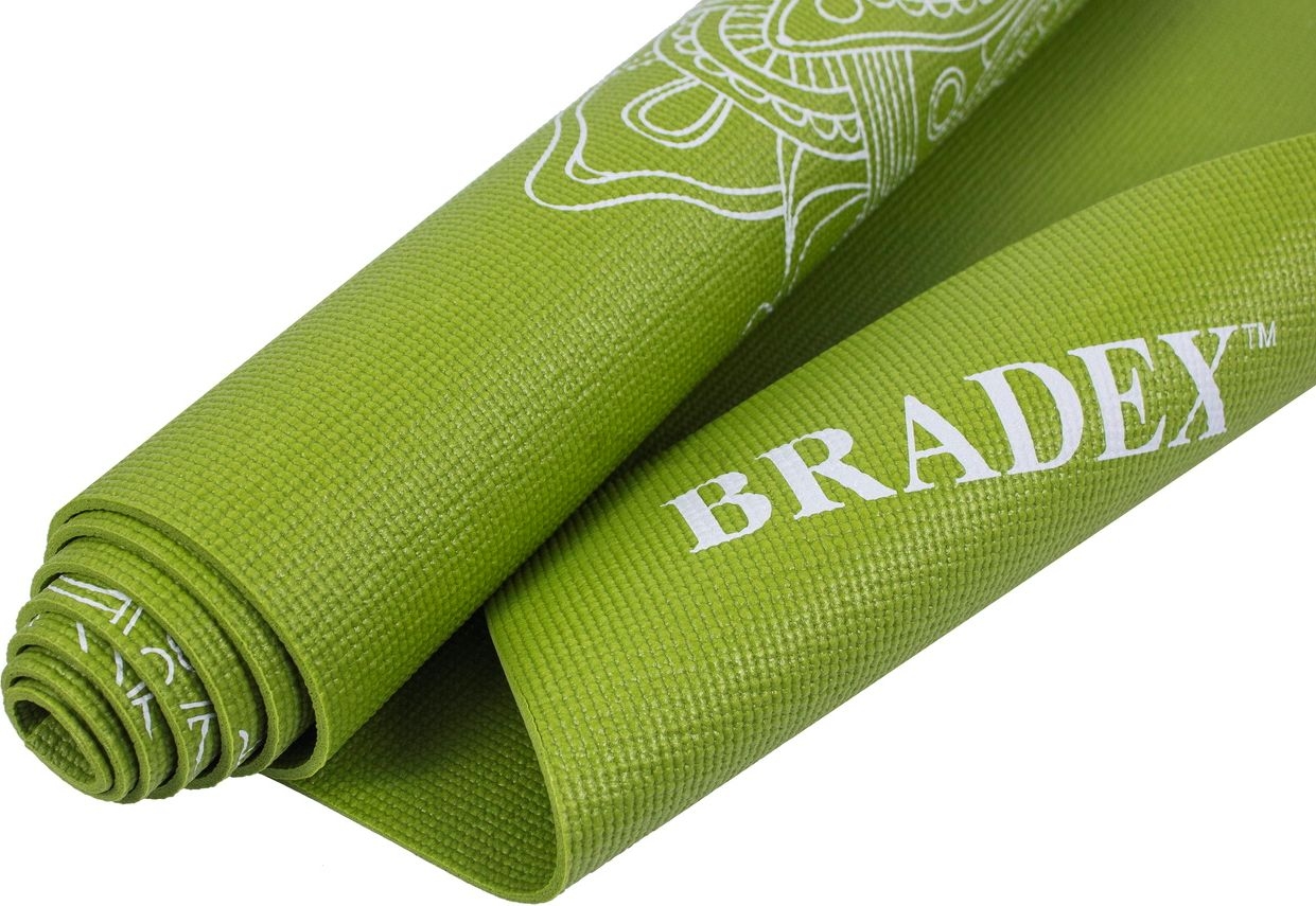 Коврик для йоги BRADEX SF 0404 зеленый с рисунком (173x61x0,4) - Фото 6