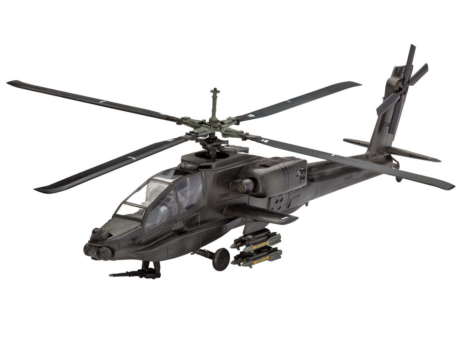 Сборная модель REVELL Американский ударный вертолет AH-64A Apache 1:100 (4985)