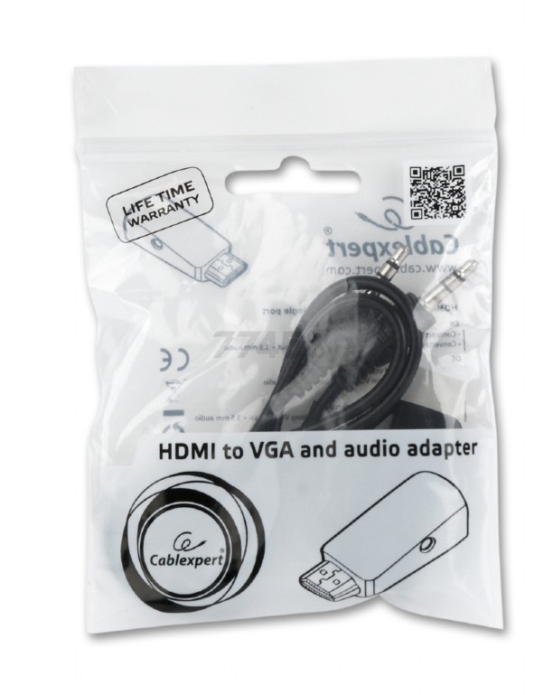 Адаптер GEMBIRD Cablexpert HDMI to VGA+3.5 mini-jack (A-HDMI-VGA-02) - Фото 4
