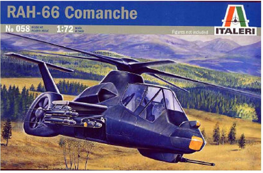 Сборная модель ITALERI Многоцелевой разведывательно-ударный вертолет RAH - 66 COMANCHE 1:72 (058)