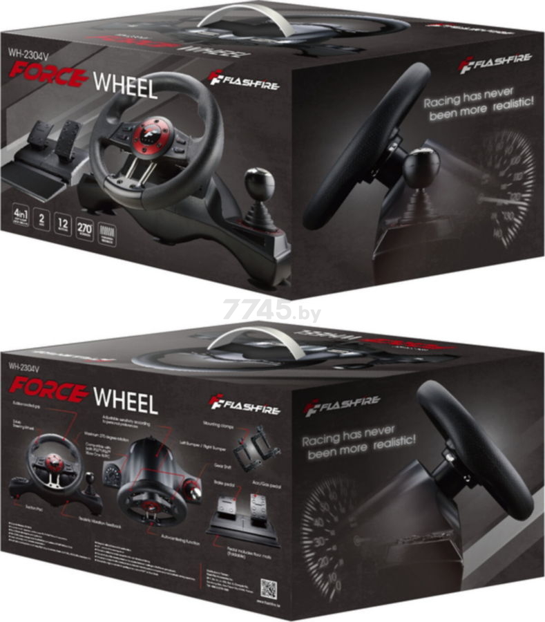 Игровой руль FLASHFIRE Force Wheel 4in1 (WH-2304V) - Фото 6