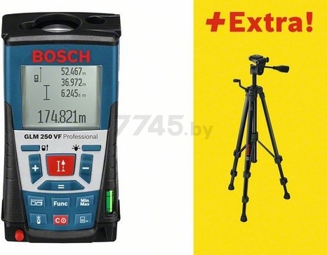 Дальномер лазерный BOSCH GLM 250 VF + BS 150 Professional (061599402J)