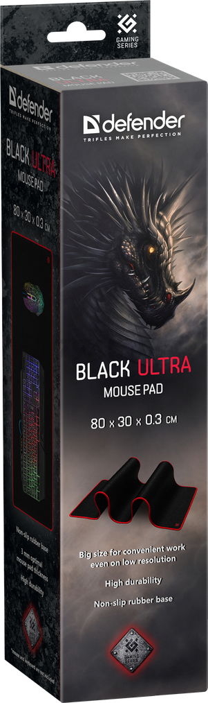 Коврик для мыши игровой DEFENDER Black Ultra (50561) - Фото 7