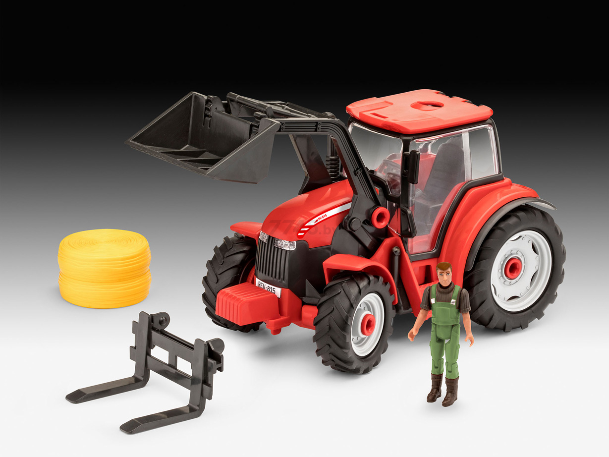 Сборная модель REVELL Трактор с погрузчиком и фигуркой 1:20 4+ (815) - Фото 6