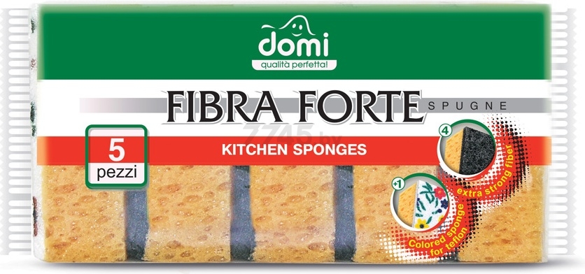 Губки кухонные DOMI Fibra Forte 5 штук (0818DI)