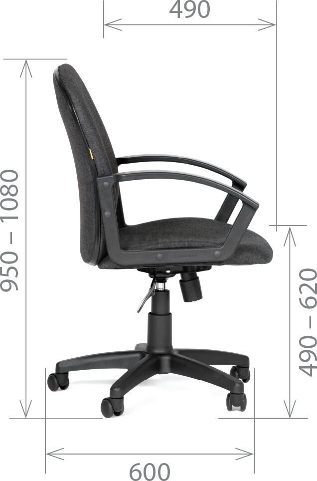 Кресло компьютерное CHAIRMAN 681 C2 серый (00-01188131) - Фото 6