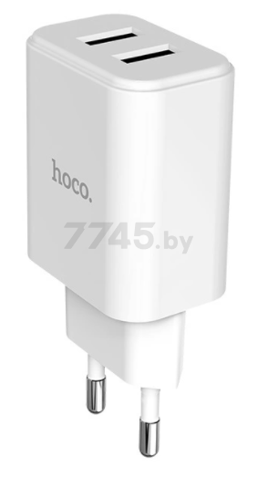 Сетевое зарядное устройство HOCO C62A Victoria Dual Port Charger USB 2.1A (EU) белый